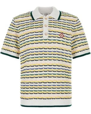 CASABLANCA Embroidered Cotton Polo Shirt - Multicolor