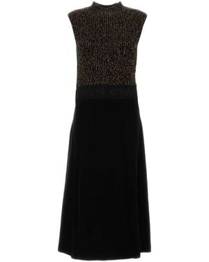 Prada Two-Tone Wool Blend Dress - Black