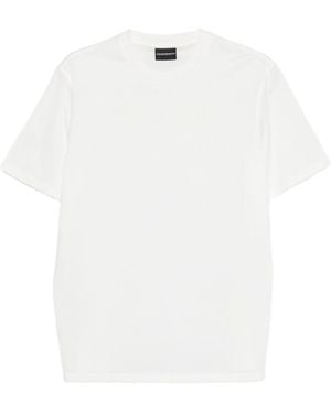 Emporio Armani Logo Cotton T Shirt - White