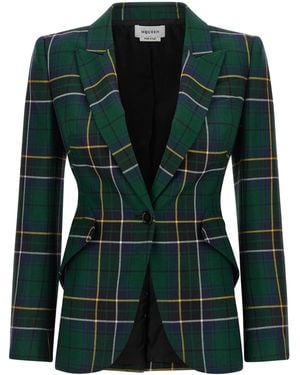 McQueen Pointed Shoulder Blazer - Green