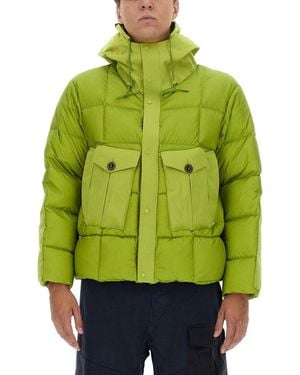 C.P. Company Lime Puffer Jacket With Adjustable Hood - Green