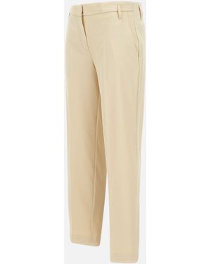 Kaos Cream Crepe Slim Fit Pants - Natural