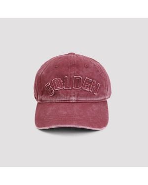 Golden Goose Windsor Wine Washed Journey Cotton Baseball Cap - Red