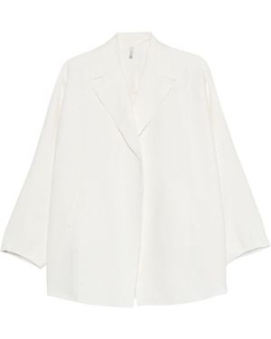 Boboutic Cotton And Linen Long Blazer - White
