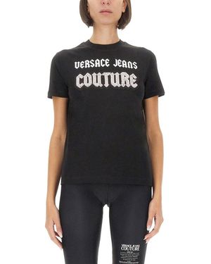 Versace Jeans Couture T Shirt With Logo - Black