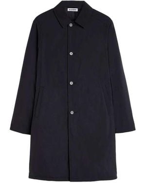 Jil Sander Mantel mit Knopfleiste vorne - Blau