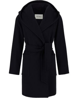 Max Mara Rialto Wool Robe Coat - Black