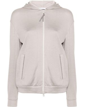 Brunello Cucinelli Sudadera con capucha y detalle Monili - Neutro