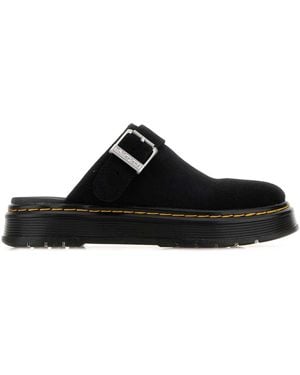 Dr. Martens Black Suede Brookline Slippers