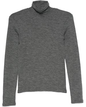 Forte Forte Wool Ribbed Jersey Turtleneck T-Shirt Clothing - Grey