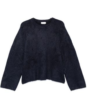 Soft Goat Wool Crewneck Jumper - Blue