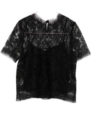 Ermanno Scervino Spitzen -T -Shirt - Schwarz