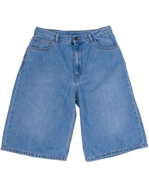 Palm Angels Logo Baggy Denim Bermudameisje - Blauw