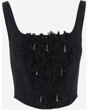 IANIRA MEDA Lycra Blend Top With Embellishments - Black