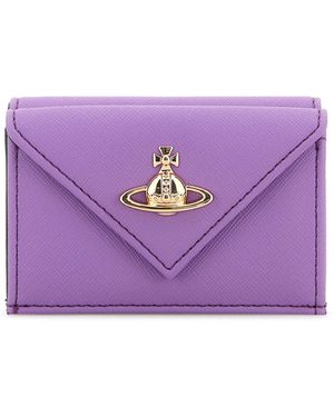 Vivienne Westwood Zwei -Ton -Synthetic Leder Brieftasche - Lila