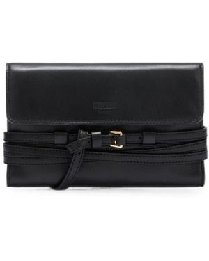 Moschino Tie Me Leather Wallet - Black