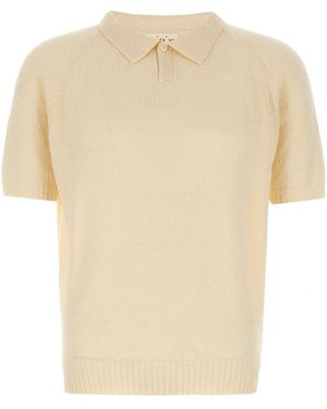 Ma'ry'ya Bouclé Polo Shirt - Wit