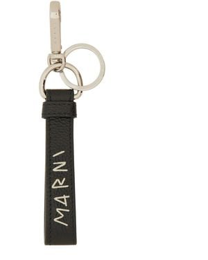 Marni Keychain With Mending" Embroidery - White