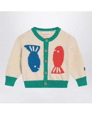 Bobo Choses Lucky Fish Ivory/ Cardigan - Green