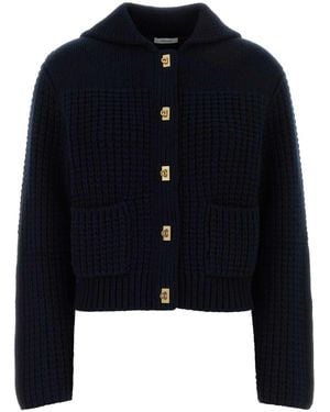 Ferragamo Wool-Cashmere Blend Cardigan For - Blue