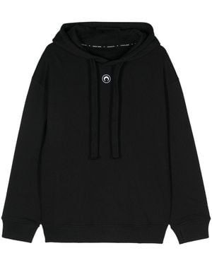 Marine Serre Moon Cotton Hoodie - Black