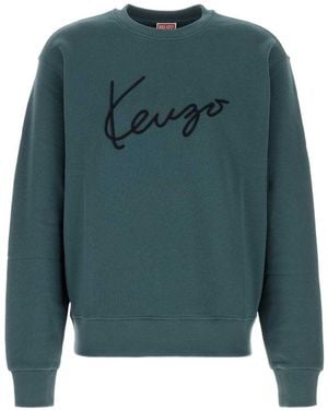 KENZO Logo Cotton Sweatshirt - Green