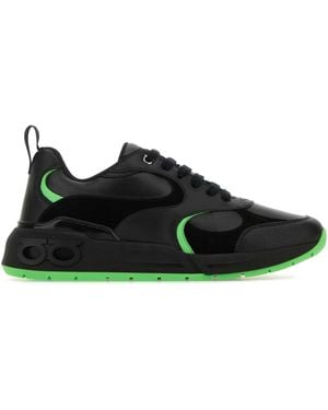 Ferragamo Leather & Suede Trainer - Black