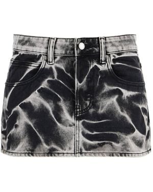 Alexander Wang Acid-Washed Mini Skirt - Black