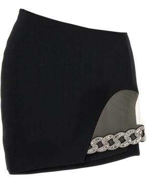 David Koma '3D Crystal Chain Mini' Skirt - Black