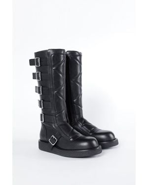Ann Demeulemeester Ann Demeulemester sagte abgerundete Stiefel mit Gürteln. - Schwarz