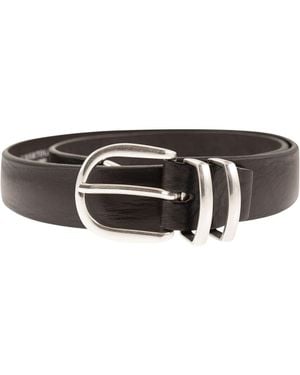 Alberto Luti Leather Belt - Black