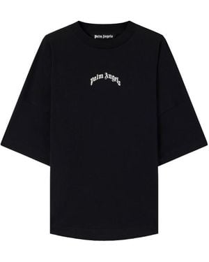 Palm Angels Klassiek -logo Over Het T-shirt - Zwart