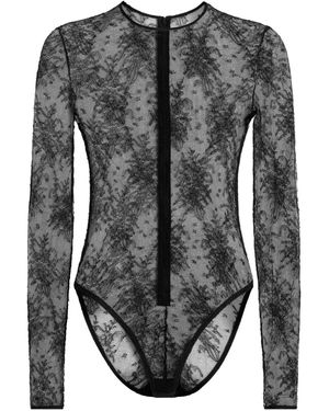 Dolce & Gabbana Body Aus Chantilly-Spitze - Grau