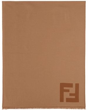 Fendi Wool Scarf Virgin - Brown