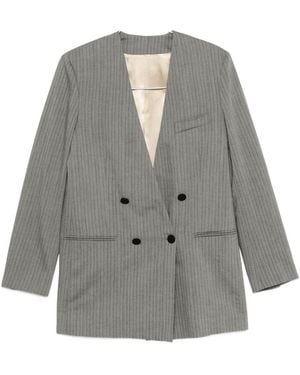 Alberta Ferretti Wool Blend Blazer Jacket - Grey