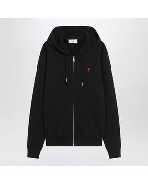 Ami Paris Ami De Coeur Zip Sweatshirt - Black