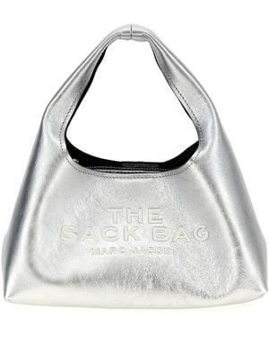 Marc Jacobs 'die metallische Leder -Mini -Sack -Tasche' Handtasche - Weiß