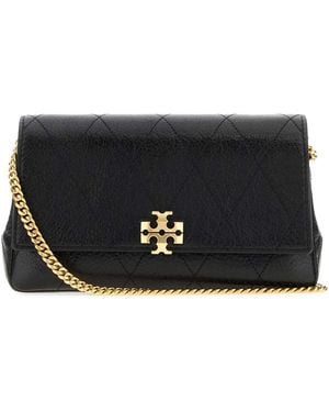Tory Burch Leather Charlie Crossbody Bag - Black