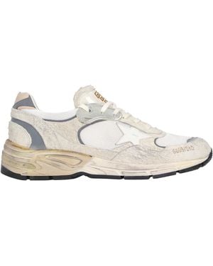 Golden Goose Running Dad New Net und Wildleder Obermaterial Leder Stern und Ferse Wildledersporn - Weiß