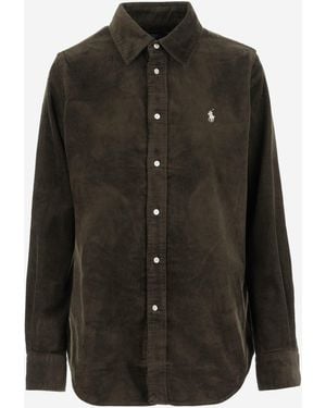 Polo Ralph Lauren Stretch Cotton Velvet Shirt - Black