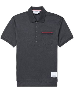 Thom Browne Cotton Polo Shirt - Black
