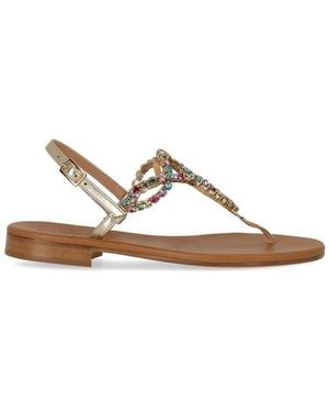 Paolo Ferrara Platin Thong Sandal - Metallic