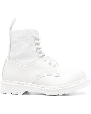 Mm6 X Dr.Martens Leather Boots - White