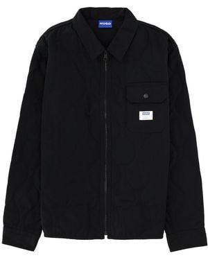 HUGO Solid Shirt Collar Jacket - Black