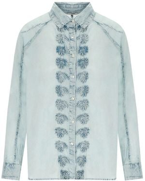 PAHIESA FORMENTERA Embroidered Shirt - Blue