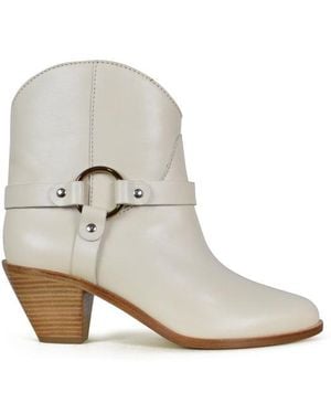 Francesco Russo Lederstiefel - Weiß