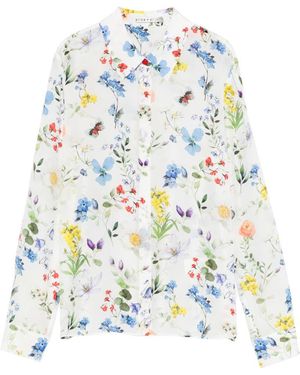 Alice + Olivia Willa Bluse Mit Blumen - Weiß
