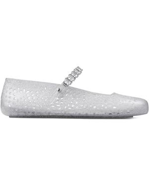 Jimmy Choo , die Gelee glitzerten Ballette - Weiß