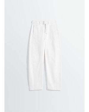Lemaire Broek Met Gedraaide Riem - Wit
