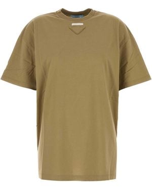 Prada Sage Jersey T-Shirt - Green